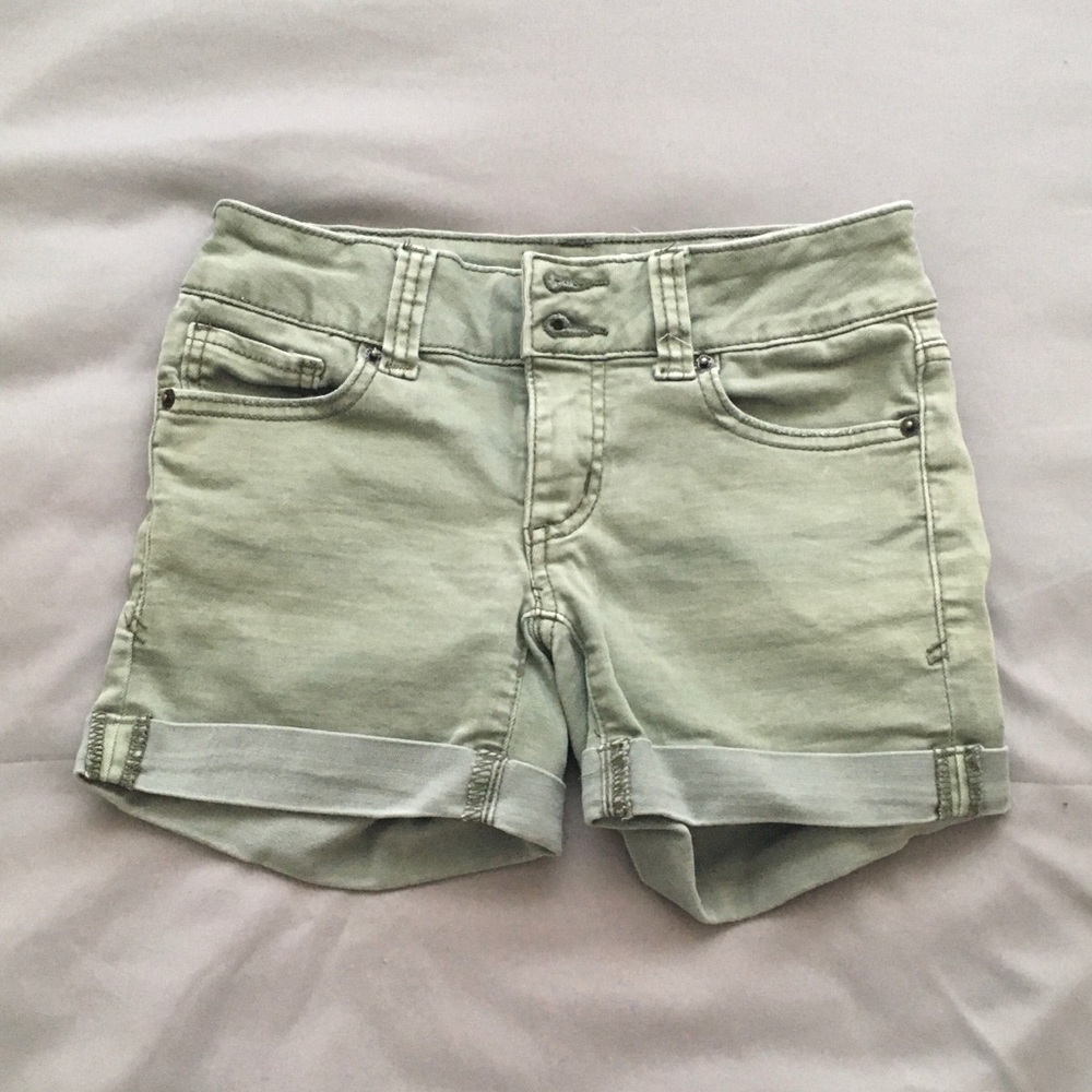 Green Jean Shorts
